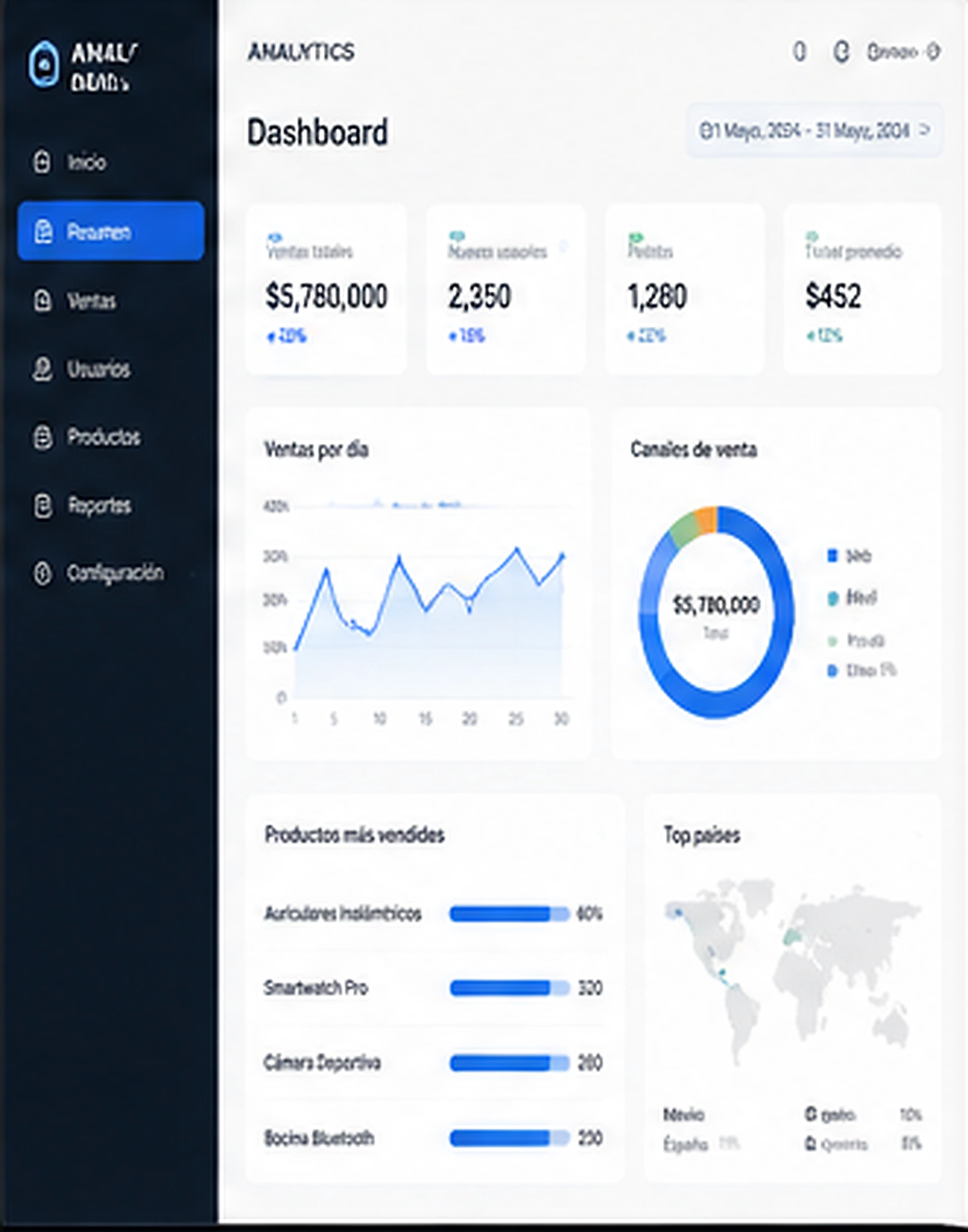 Ejemplo de dashboard y reportes