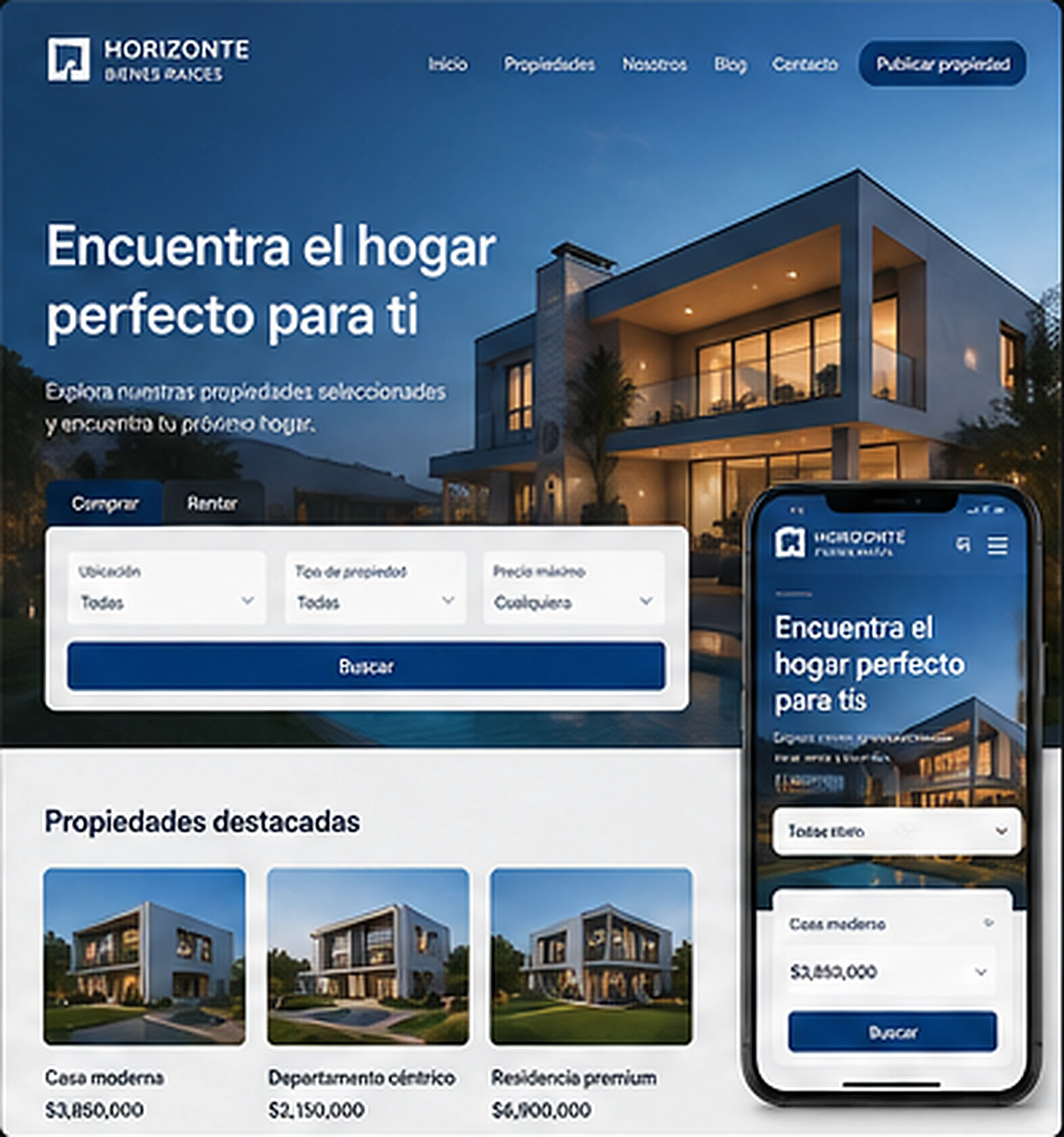 Ejemplo de página web inmobiliaria