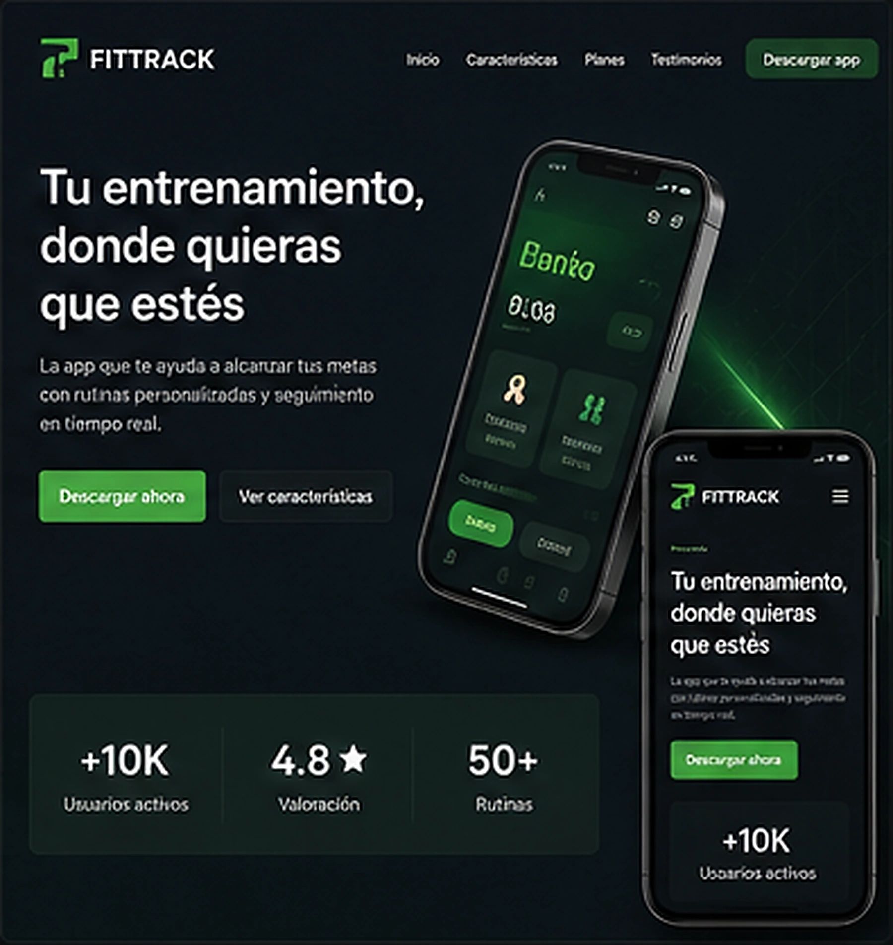 Ejemplo de landing page promocional