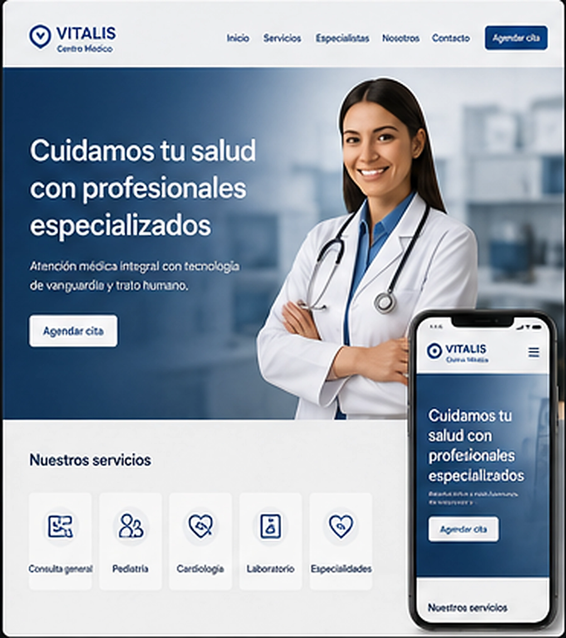 Ejemplo de página web para servicios médicos